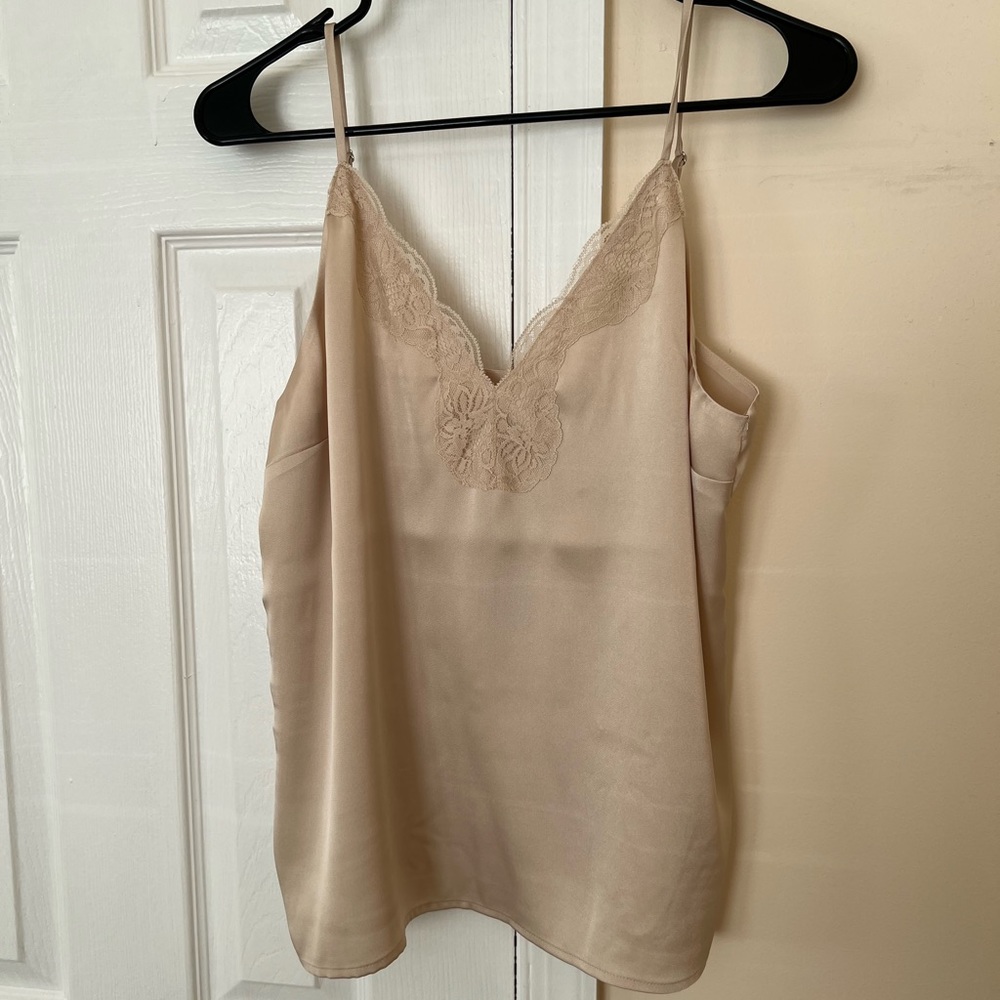 Express ivory cream silk lace camisole tank top spaghetti strap NWT US size M